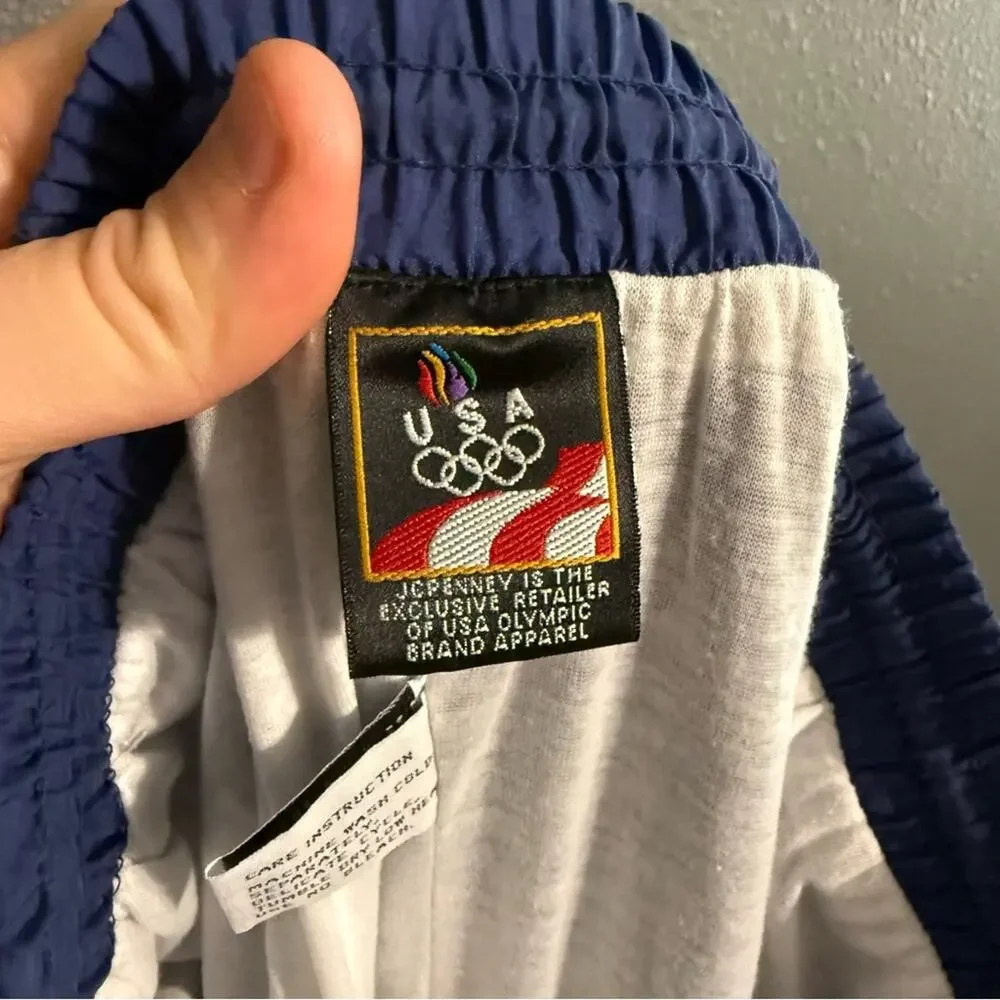 Team USA Vintage Dead Stock Nylon Joggers Size M